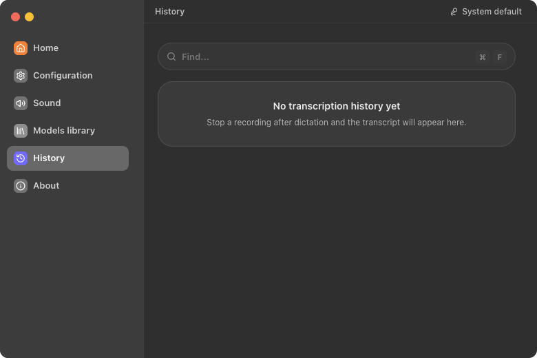 ASR Pro History Screen